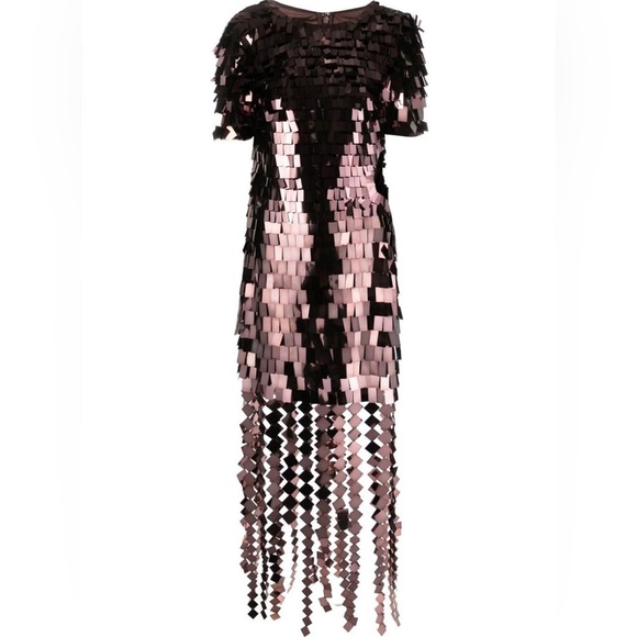 Jonathan Simkhai The Jillian Sequin Midi Dress in Chocolate Brown - Picture 2 of 13